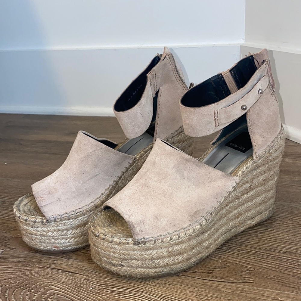 Dolce Vita Blush Pink Espadrille Wedge Sandals